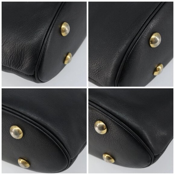 SAINT LAURENT Tote Bag Leather Black Gold Auth bs29495 - Picture 14 of 16